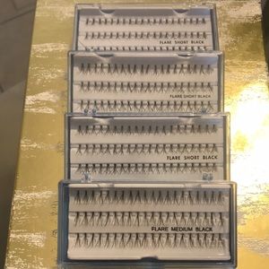NIP Set of 4 Individual Flare Eyelashes Short & Medium Black